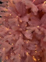 Nouvel arbre de Noël rose en PE et PVC mélangé, inodore et ignifuge, avec lumières