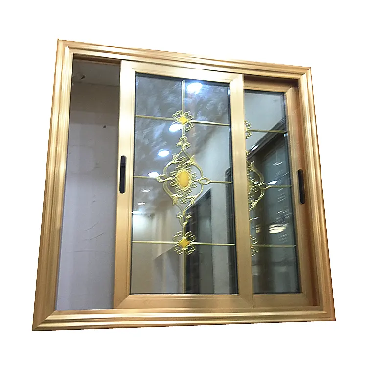 Deslizante alumínio aço inoxidável alumínio liga horizontal moderna personalizada janela para casa alta qualidade segurança cor bronze