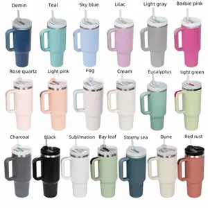 Warm and Cold Keeping 40 oz Stainless Steel Vacuum Insulated Coffee Tumbler, Mug Water Cup with Lids and Straws