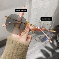 Lunettes Photochromiques Vintage de Haute Qualité Hommes Femmes, Verres Myopes Anti-Lumière Bleue, Dioptrie 0 à -6.0