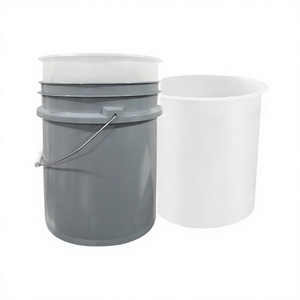 3.5 Gallon/13.3 Liter Recyclable Durable Airtight <b>Plastic</b> <b>Bucket</b> with Thickened 80 Mil Lid Wide Mouth US Standard - Product Image 3