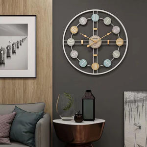 Reloj de Pared Redondo de 50 cm, Reloj de <span class=keywords><strong>Metal</strong></span> con Manecillas para Sala de Estar, Dormitorio, Estilo Vintage Simple, Decoración Colgante, Dropshipping DDP - Product Image 5