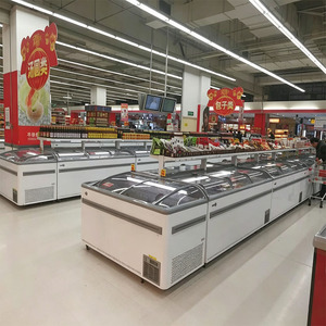 Congélateur coffre horizontal commercial de <span class=keywords><strong>2</strong></span>,5 mètres avec porte vitrée incurvée pour supermarché, type îlot <span class=keywords><strong>combiné</strong></span> - Product Image 4