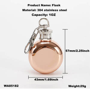 Promotion de logo personnalisé mignon en forme de whisky en acier inoxydable 1oz mini fiole à vin écologique porte-clés flasque de hanche - Product Image 3
