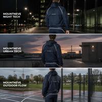 Conjunto Deportivo para Hombre, Tejido de Alto Rendimiento, Capucha con Ribete Reflectante, Manga Raglán, Cierre Completo, Estilo Urbano, Personalizado