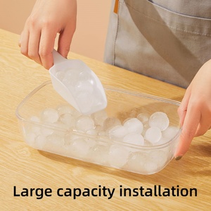 Moules à glaçons réutilisables en silicone transparent avec couvercle, fabricant de boules de glace avec récipient - Product Image 6