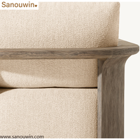Fauteuil de jardin moderne en bois pour l'extérieur, avec coussin, résistant aux intempéries, chaise longue de patio