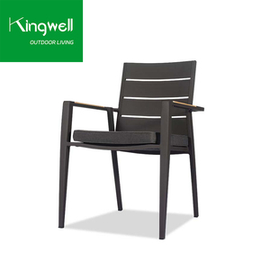 Balcone esterno ristorante mobili in alluminio sedia da giardino bistrot sedie in metallo bracciolo teak sedie da pranzo <span class=keywords><strong>patio</strong></span> - Product Image 4