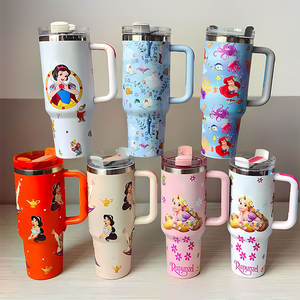 Vaso Infantil Personalizado con Asa y Tapa, Acero Inoxidable, Diseño de Dibujos Animados, Estampado de Animales, Taza Térmica - Product Image 4