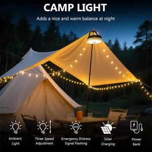 100LED Portable Solar <b>String</b> for Camping USB Charging RGB Warm White Outdoor Tent Garden Decorative Remote Control RoHS - Product Image 3