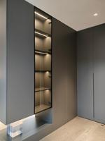 Armoire de chambre à coucher moderne et simple de couleur grise, éclairage LED, design écologique et durable, pour salon, villa, prix direct d'usine, économique