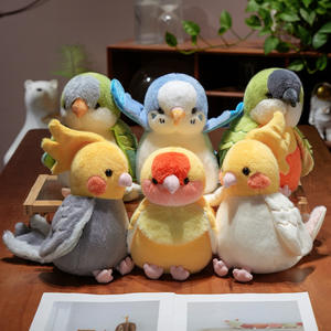 Küçük kuş peluş oyuncak papağan eldiven bebek, anaokulu performans sahne Prop, çocuk hediye. - Product Image 4