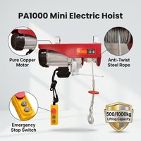 Nouvelle mini palan électrique à câble métallique portable 220V avec télécommande sans fil, capacité de 600 kg, pour levage en construction