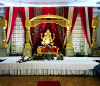 Meilleur ensemble de décoration de scène pour cérémonie de fiançailles, moderne, royal, en velours asiatique léger, taille personnalisée, pour événements et décoration de coulisses DST