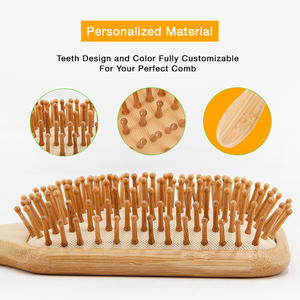 Eco Bamboo Wooden <b>Hair</b> <b>Brush</b> OEM Custom Logo <b>Massage</b> Detangling <b>Hair</b> Air Cushion Comb For Daily <b>Hair</b> Care - Product Image 3