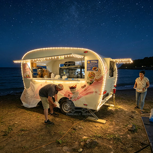 Vintage Food Truck <b>Small</b> Coffee Trailer Full Equipped Mobile Restaurant Pizza Beverage Concession Truck - Product Image 2
