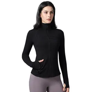여성 나일론 방풍 슬림 핏 경량 운동 달리기 체육관 요가 운동 피트니스 스포츠 재킷 코트