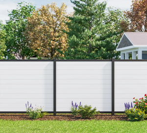 Pannello per Recinzione Decorativa <span class=keywords><strong>da</strong></span> <span class=keywords><strong>Giardino</strong></span> con Doghe Orizzontali 6x8 Piedi, Impermeabile e Anticorrosione, Facile <span class=keywords><strong>da</strong></span> Montare e Personalizzabile - Product Image 1