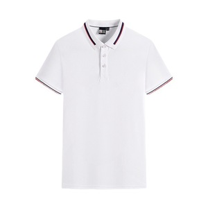 เสื้อโปโลสำหรับผู้ชายทรงสลิมฟิตสีดำพิมพ์ลายโลโก้ว่างเปล่าใส่สบายแบบมีสไตล์เรียบง่าย - Product Image 1