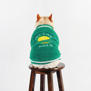 Giacca da Baseball invernale di marca alla moda per <span class=keywords><strong>cani</strong></span> da compagnia ispessita secchio francese <span class=keywords><strong>carlino</strong></span> caldo di cotone vestiti invernali in velluto - Product Image 4