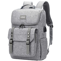 Sac à dos pour ordinateur portable de bureau, imperméable, respirant, avec logo personnalisé, en tissu Oxford, pour la vie quotidienne, avec port de charge USB, pour les voyages