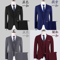 Costume Homme Grande Taille Veste et Pantalon Noir Gris Marine Rouge