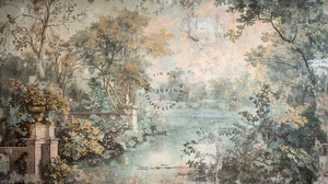 <span class=keywords><strong>Papel</strong></span> <span class=keywords><strong>Tapiz</strong></span> de Jardín Vintage Impermeable <span class=keywords><strong>Personalizado</strong></span>, Decoración de <span class=keywords><strong>Pared</strong></span> <span class=keywords><strong>para</strong></span> el Hogar, Mural de Paisaje de Jardín Pintado a Mano - Product Image 4