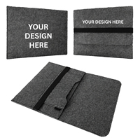 Funda de Fieltro Suave para Portátil con Logotipo Personalizado, Cierre Elástico, Organizador de Oficina Ligero para Kits de Bienvenida para Empleados