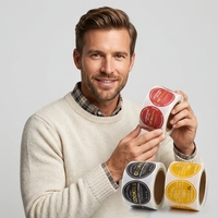Rouleau d'étiquettes alimentaires en BOPP brillant, imperméable et résistant à l'huile, imprimé sur mesure, autocollant pour bocaux et bouteilles