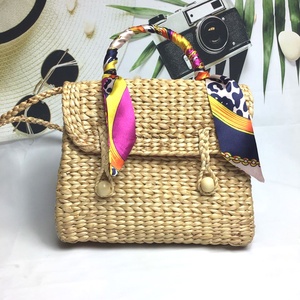 Handmade Round Jute Tote <b>Bag</b> Lady Style Woven <b>Bag</b> with Cover Closure Direct From Manufacturer - Product Image 4