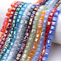 Perles intercalaires en vrac en verre et en cristal facetté coloré pour la fabrication de bijoux, vente en gros