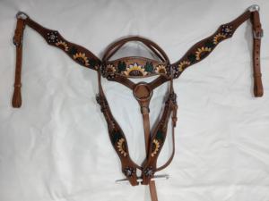 Headstalls en cuir noir occidental bling avec le montage de boucle en laiton OEM & ODM bienvenue headstall en cuir occidental dans le prix économique - Product Image 4