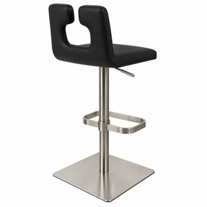 Modern Stainless Steel Bar Chair <b>Adjustable</b> Height Swivel Stool with <b>Footrest</b> for Home Bar Dining Villa USA DDP - Product Image 5