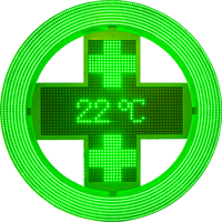 P5 extérieur cercle forme double face led signe 960x960 pharmacie croix signe extérieur cercle led affichage