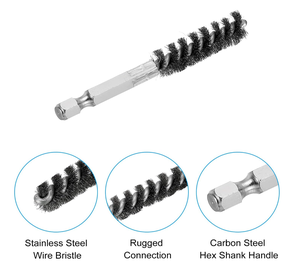 <span class=keywords><strong>Brosse</strong></span> métallique d'alésage en acier inoxydable de qualité industrielle <span class=keywords><strong>perceuse</strong></span> électrique outil de nettoyage de tête de clubs de golf OEM pour manche de golf - Product Image 2