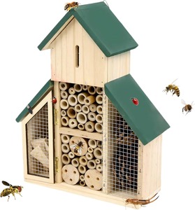 Casa <span class=keywords><strong>de</strong></span> Abejas Colgante <span class=keywords><strong>de</strong></span> Madera para Decoración <span class=keywords><strong>de</strong></span> Jardín, Hotel para Insectos, para <span class=keywords><strong>Mariposas</strong></span> y Mariquitas, <span class=keywords><strong>Refugio</strong></span> <span class=keywords><strong>de</strong></span> Bambú para Mascotas - Product Image 1