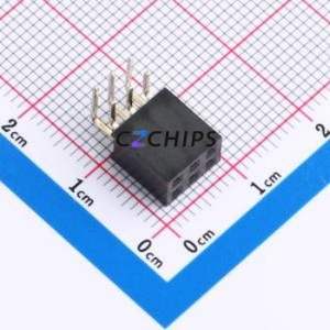 HX PM2.54-2x3P WC Pin Socket Bent Lead Through Hole,P=2.54mm Connector 2x3P 2.54mm 2.54mm Square Hole - Product Image 1