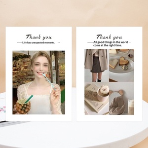 بطاقات شكر مخصصة لما بعد البيع، طباعة بطاقات تهنئة قابلة للطي من الورق المقوى والورق الأوفست مع تغليف أساسي - Product Image 2