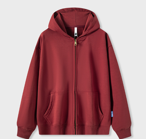 Sweat-shirt cardigan 100% coton pour homme, tendance, lourd, automne-hiver, ample, polyvalent, décontracté, sport, couple, veste à capuche - Product Image 2