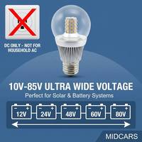 Ampoule LED UV DC 12V 24V 48V 60V 85V, lumière de maïs à 360 degrés pour piège à insectes solaire, lampe de ferme hors réseau à télécommande