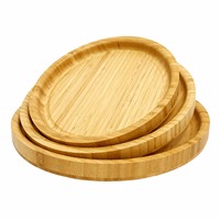 Plateau de service jetable en bambou écologique personnalisé avec logo, style bohème, pour le petit-déjeuner, idéal pour les hôtels et la cuisine, assiette à dessert sûre