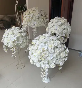 V50 fornitore di nozze nuovo Design fiori artificiali centrotavola con sfera di fiori per decorazioni di nozze per feste di cerimonia di eventi
