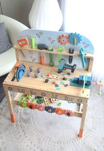 Banc d'atelier en bois pour enfants avec outils, jouet créatif de bricolage pour l'apprentissage et la construction - Product Image 3