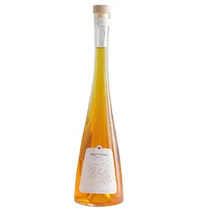 Bottiglia di vino rossa vuota di vetro trasparente vuota più venduta all'ingrosso della bottiglia di vino di vetro di frutta 500ml