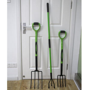 Fourche <span class=keywords><strong>à</strong></span> bouse de terre tournante agricole Fourchette en acier fer <span class=keywords><strong>à</strong></span> quatre dents Houe Plantation Légumes Tournant Ail Manganèse Fourchette en acier - Product Image 1