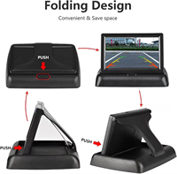 Moniteur de voiture pliable 4.3 pouces IR/LED Vision nocturne vue arrière TFT/LCD DVD/TV combinaison AV caméra de recul de stationnement