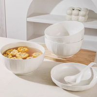 Assiette en céramique blanche pure pour poisson, steak, pâtes, ensemble de vaisselle en céramique plate, vente en gros
