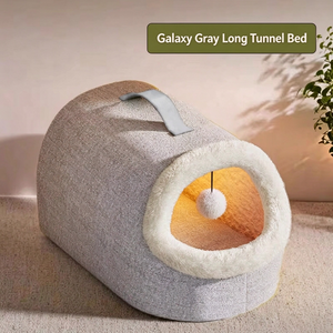 Lit pour chat fermé Pet More, maison pour animaux de compagnie chauffée pour l'hiver, grotte de sommeil confortable pour chaton - Product Image 4