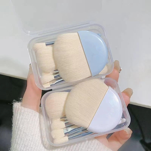 New Arrival 6Pcs Màu Hồng Trang Điểm Bàn Chải <span class=keywords><strong>Mini</strong></span> Du Lịch Dễ Thương Trang Điểm Bàn Chải Thiết Lập Eyeshadow Lip Powder Bàn Chải - Product Image 1