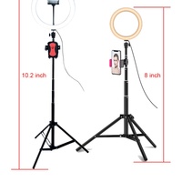Leadingplus Mini Anneau Lumineux LED Circulaire de 8 Pouces avec 80 LED, Connectivité USB, Luminosité Réglable, Trépied pour Maquillage, Selfie et Diffusion en Direct